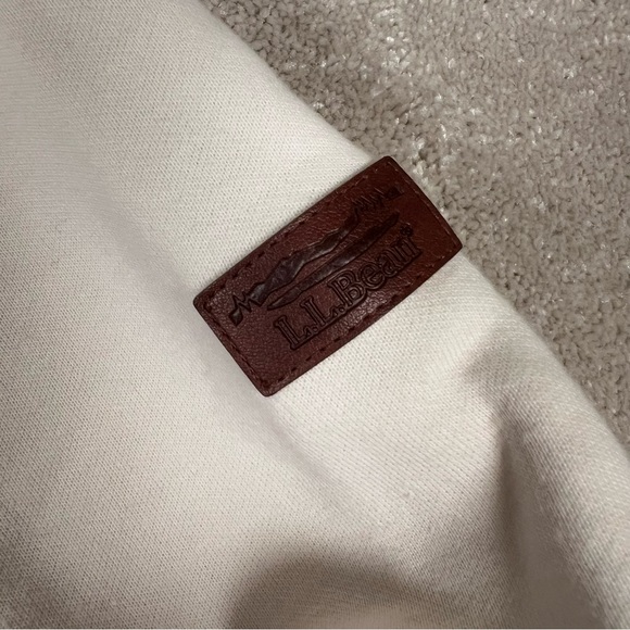 LL Bean Cream Quilted Mock Snap Neck Chest Pocket Pullover Jacket Women XL - Picture 5 of 12